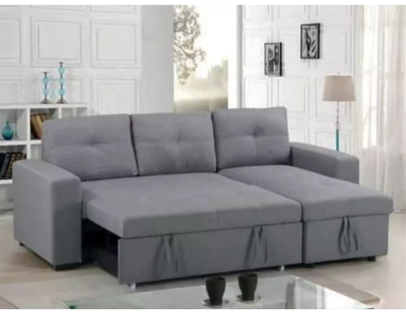 Corner sofa bed with storage