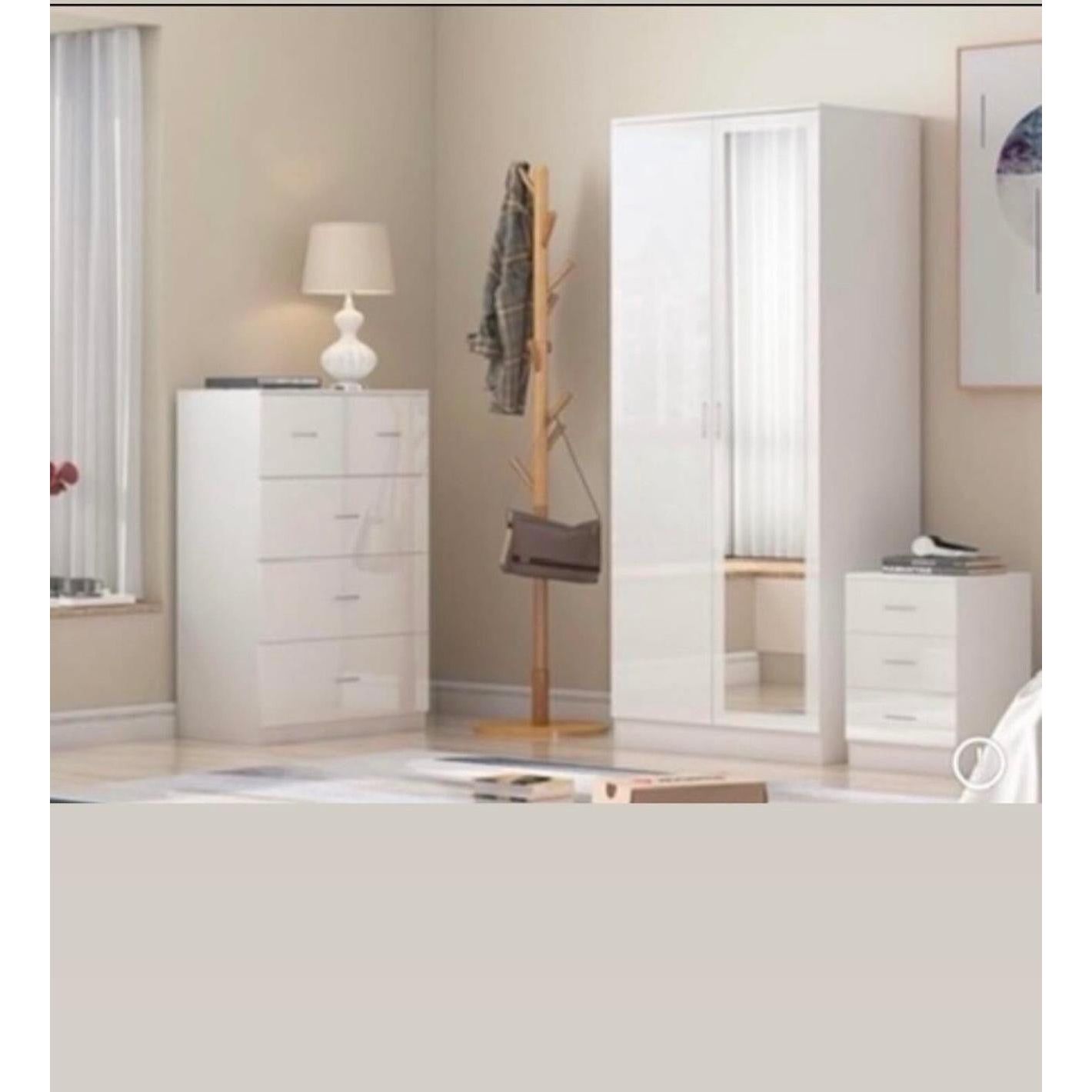 Alfie Bedroom 3 piece bedroom set with mirror door