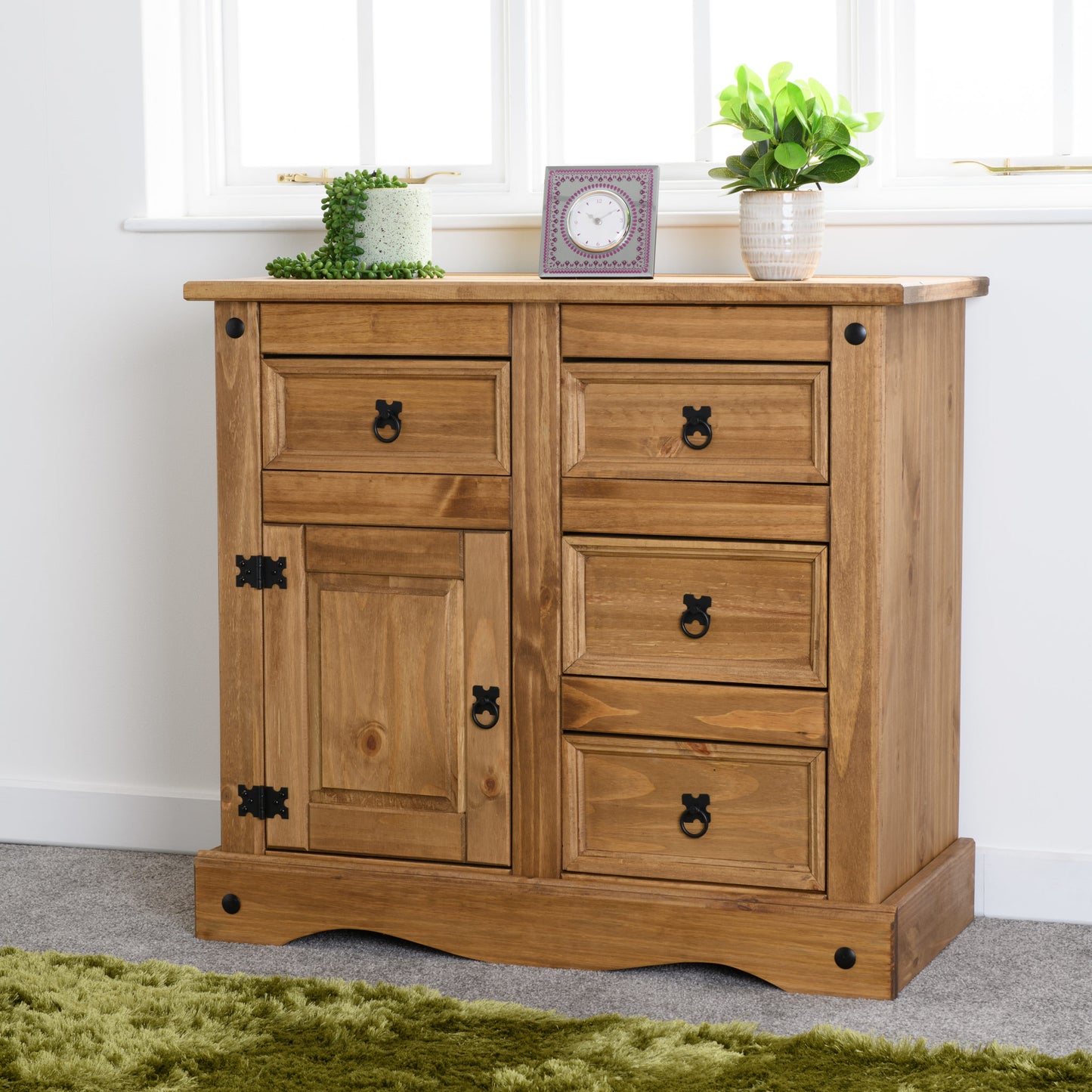 Corona 1 Door 4 Drawer Sideboard