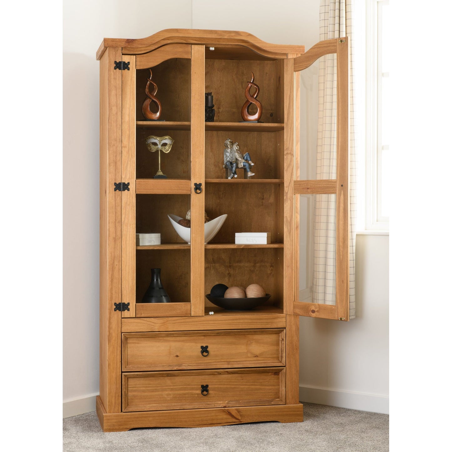 Corona 2 Door 2 Drawer Glass Display Unit