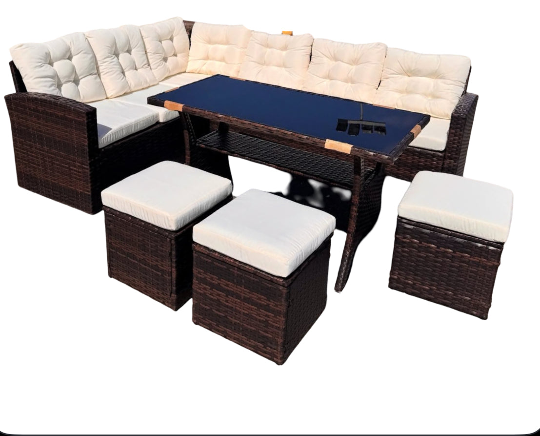 Black Glass Table Top Garden Set