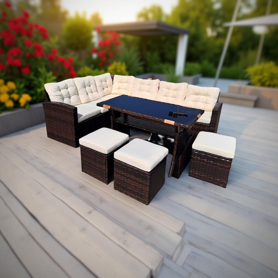 Black Glass Table Top Garden Set