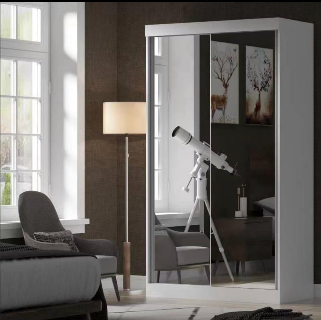 Full Mirror Sliding Door Wardrobe