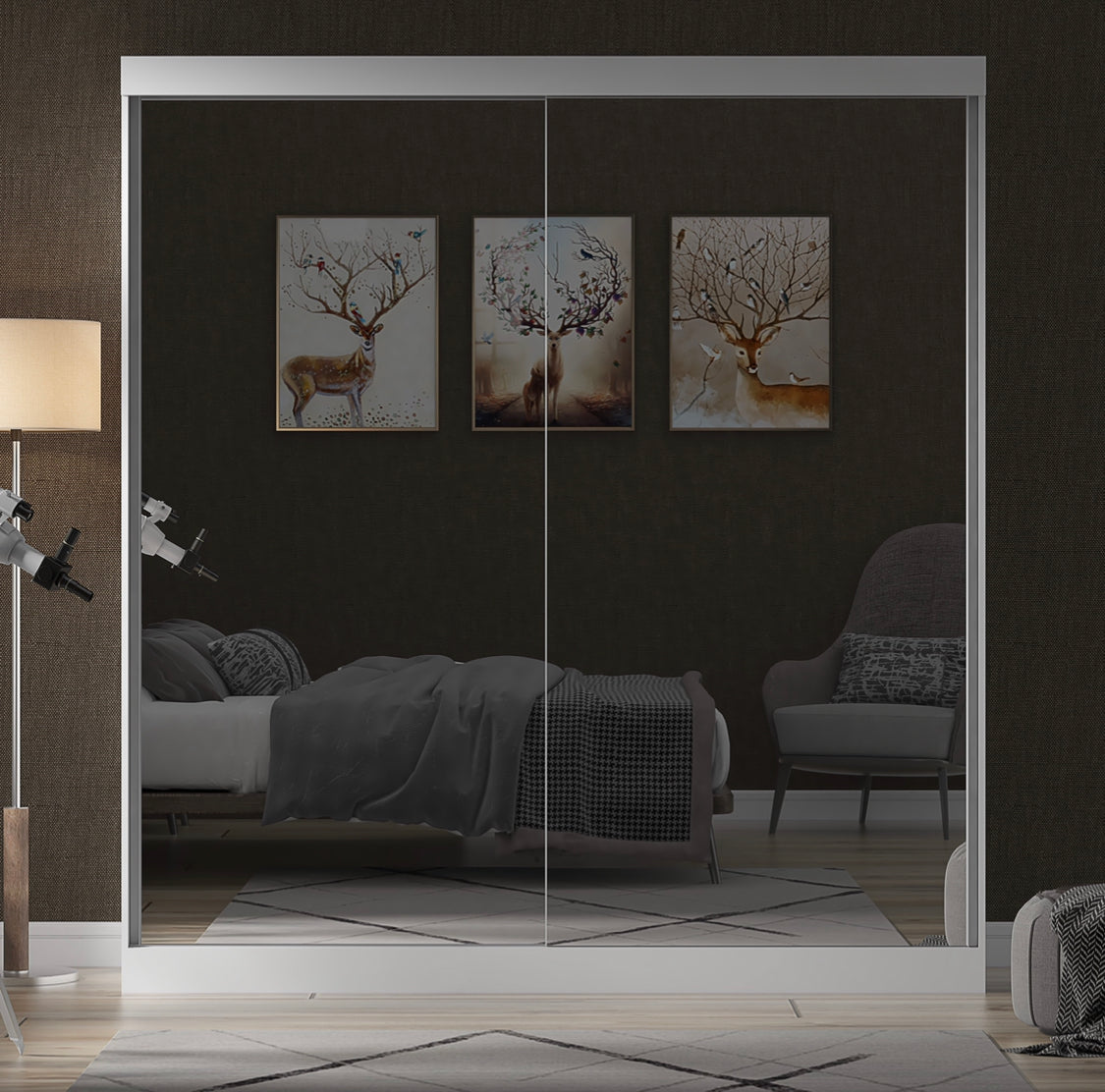 Full Mirror Sliding Door Wardrobe