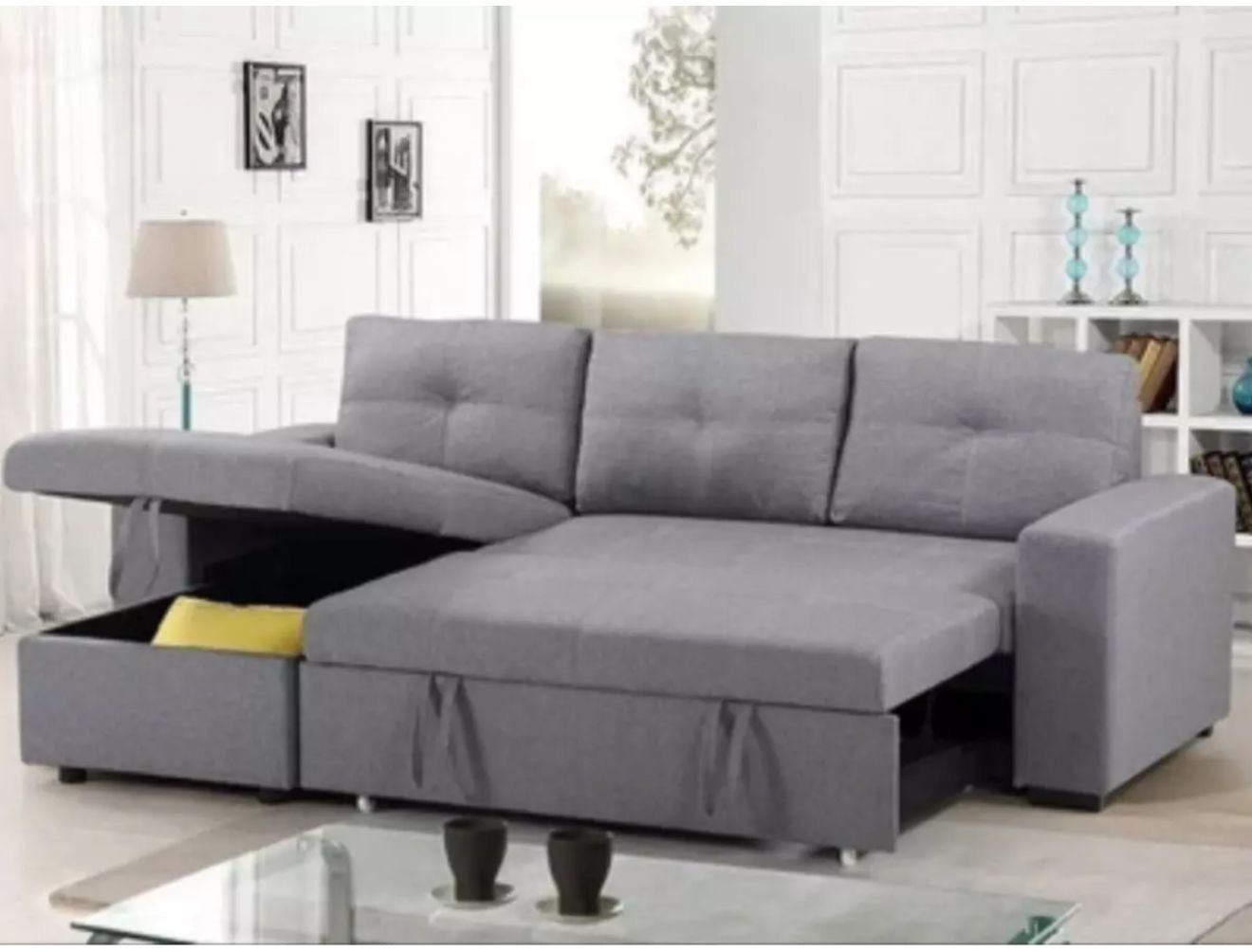 Corner sofa bed with storage
