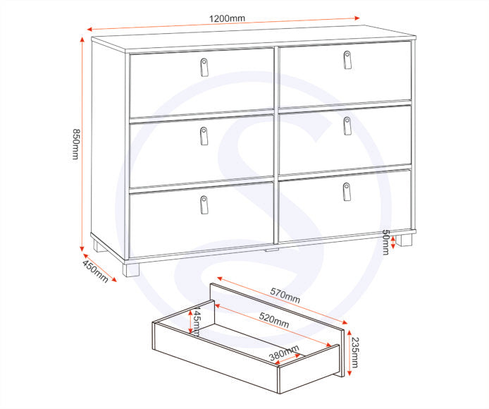 Brooklyn 6 Drawer Chest