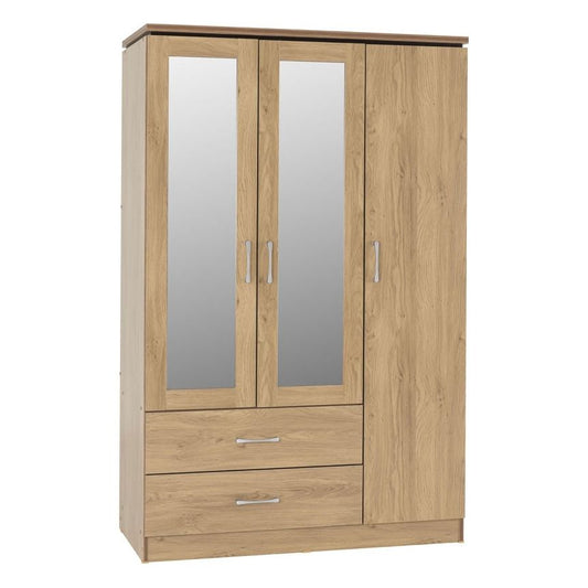 Charles 3-Door 2-Drawer Mirrored Wardrobe