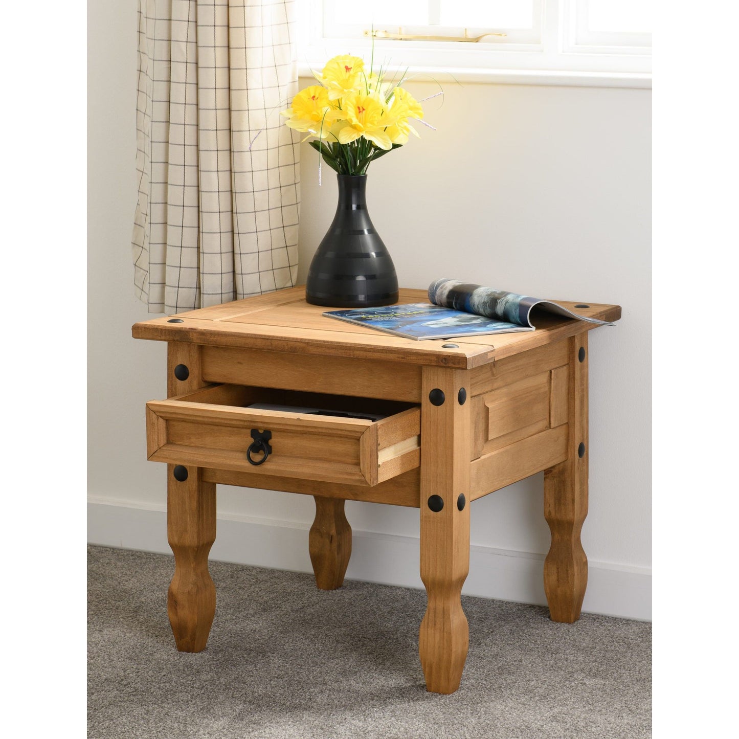 Corona 1 Drawer Lamp Table