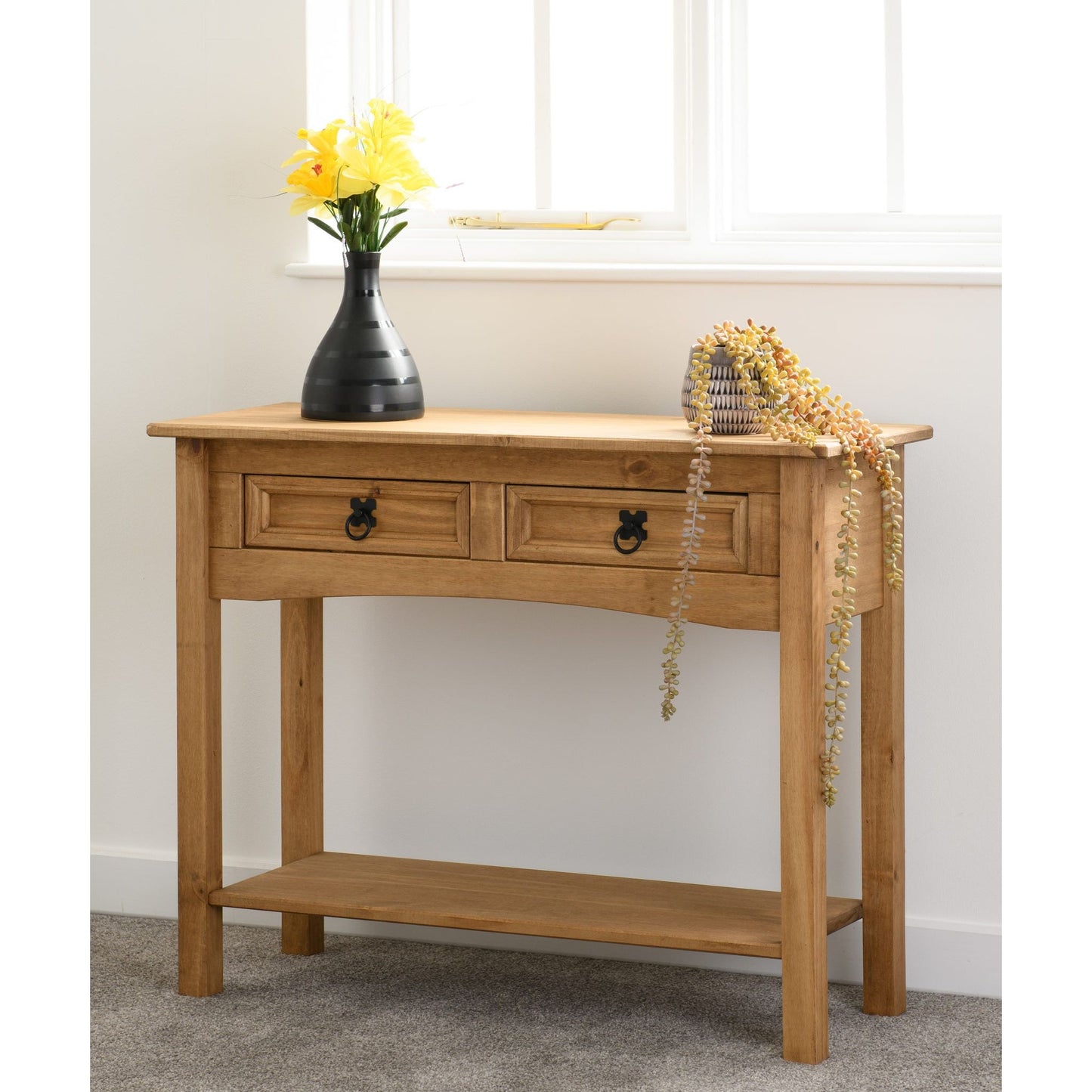 Corona 2 Drawer Console Table With Shelf