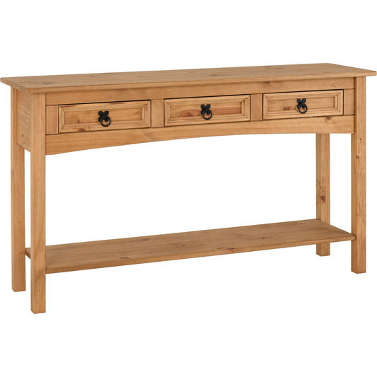 Corona 3 Drawer Console Table With Shelf