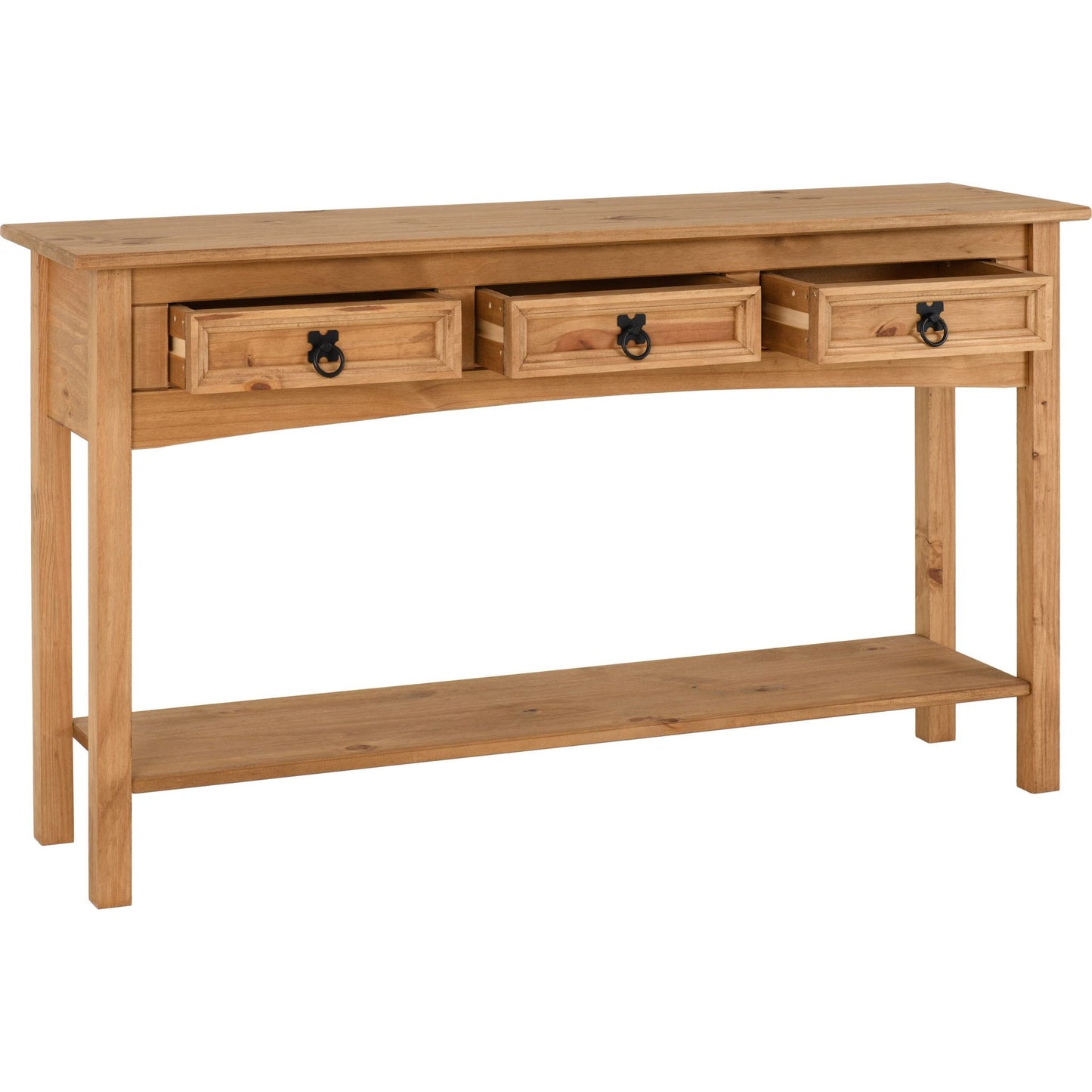 Corona 3 Drawer Console Table With Shelf