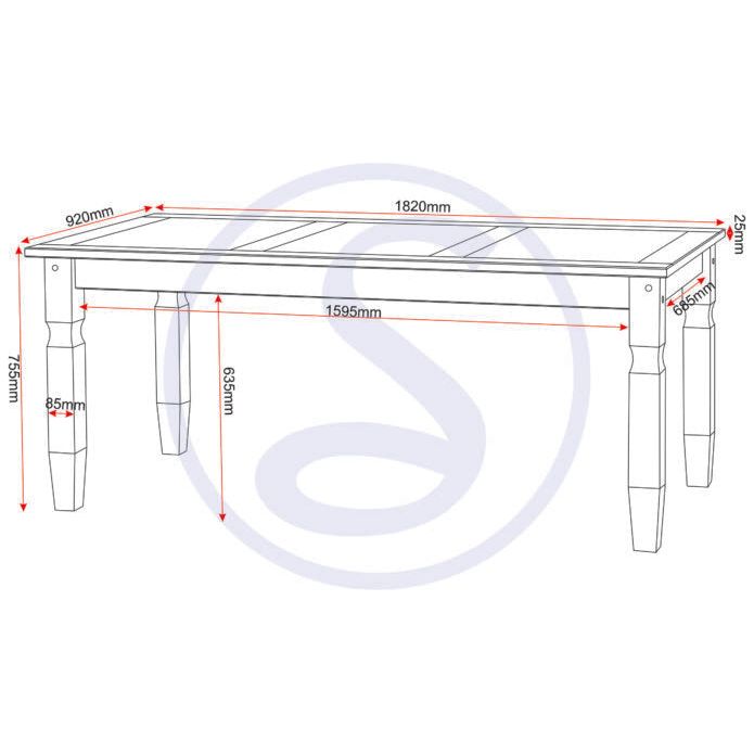 Corona 5' & 6' Dining Table