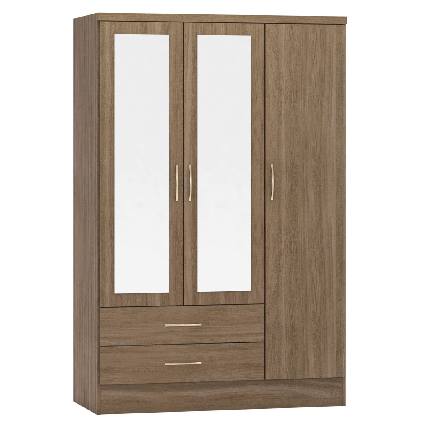 Nevada 3-Door 2-Drawer Mirrored Wardrobe