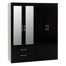 Nevada 4-Door 2-Drawer Mirrored Wardrobe