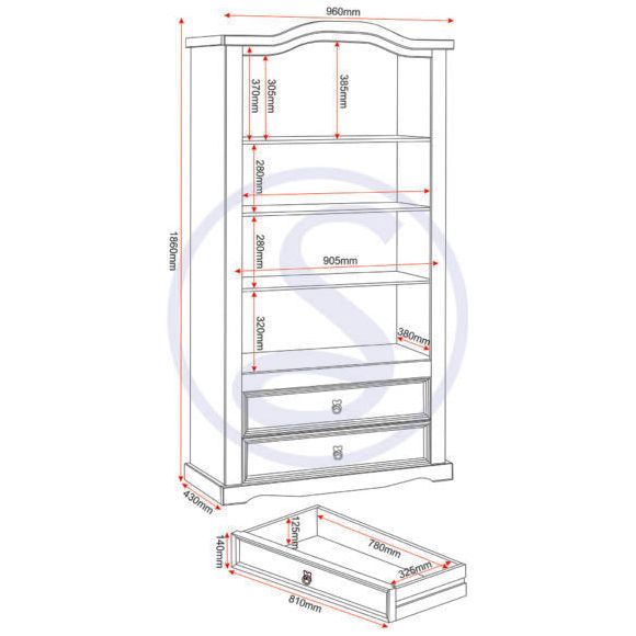 Corona 2 Door 2 Drawer Glass Display Unit