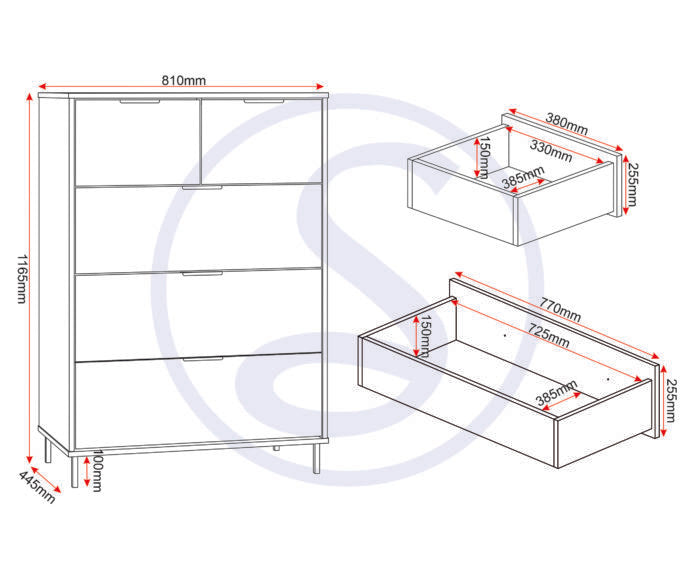 Madrid 3+2 Drawer Chest