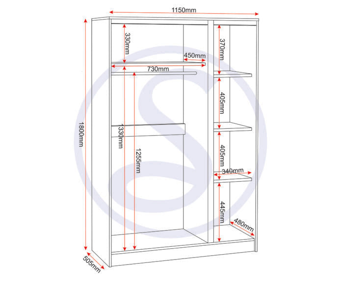 Malvern 3 Door Wardrobe