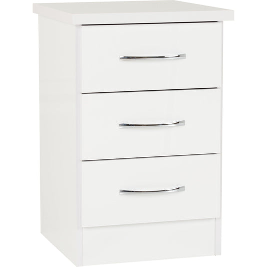 Nevada 3 Drawer Bedside