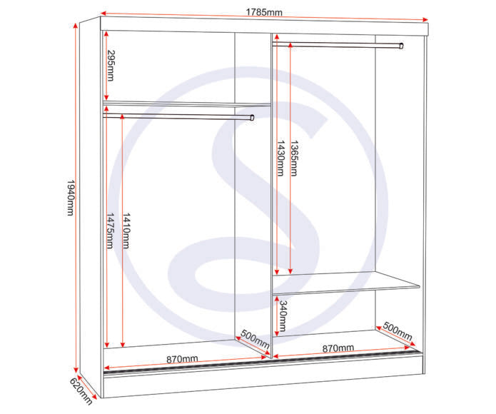 Nevada 2 Door Sliding Wardrobe