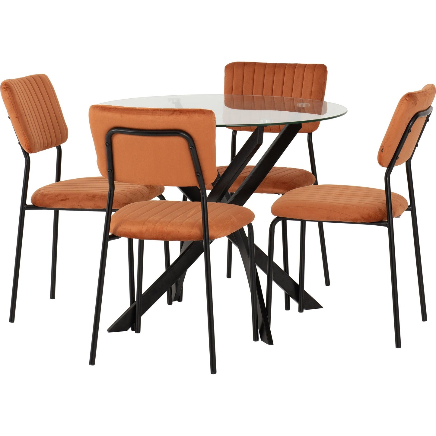 Sheldon Round Glass Top Dining Set