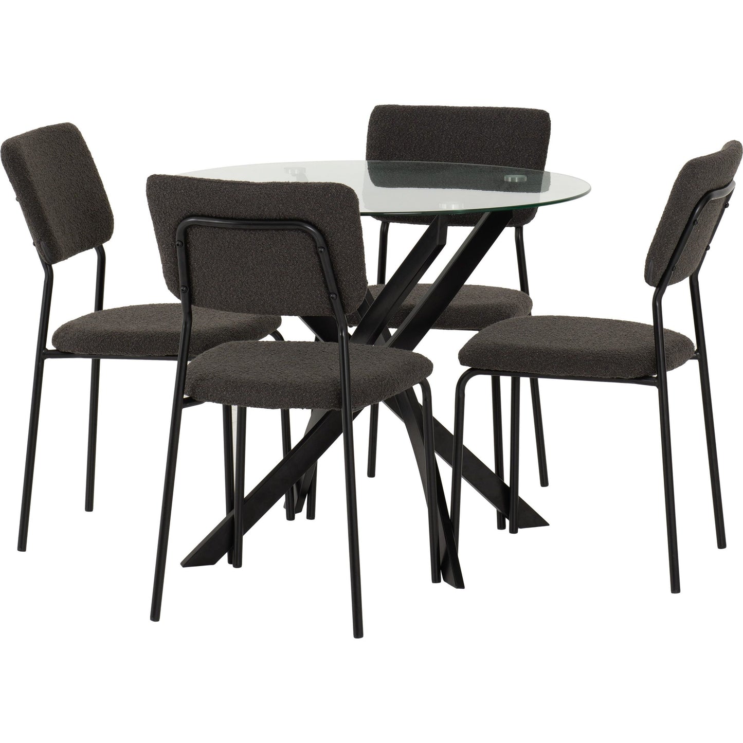 Sheldon Round Glass Top Dining Set