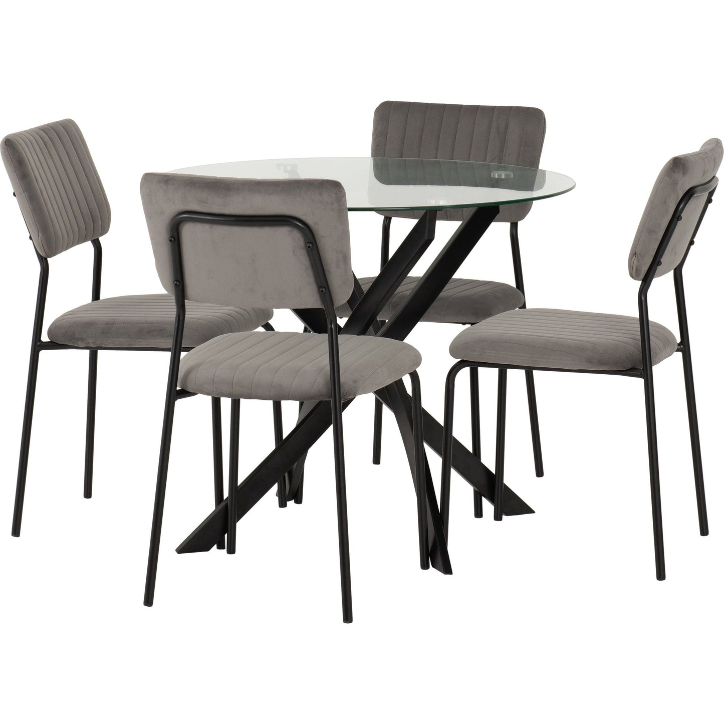 Sheldon Round Glass Top Dining Set