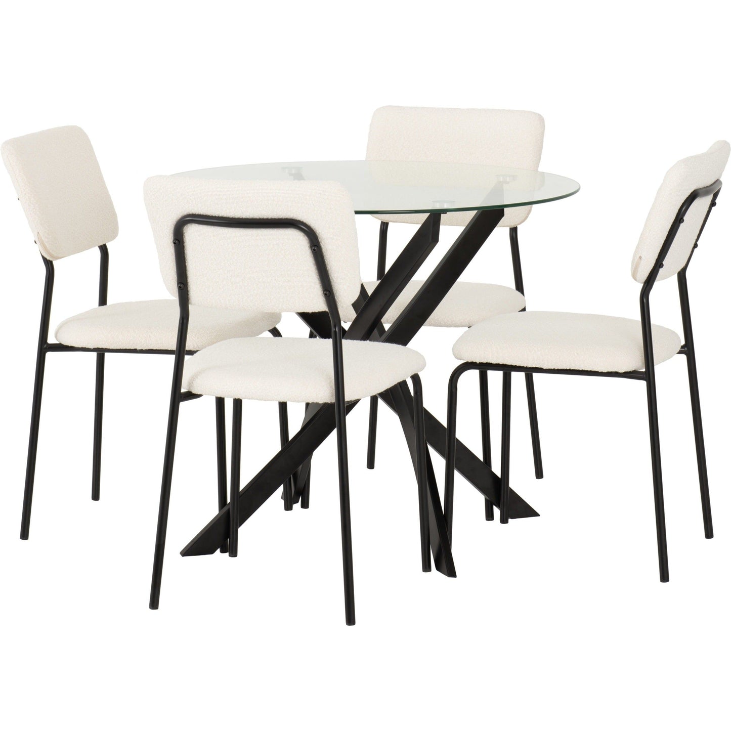 Sheldon Round Glass Top Dining Set