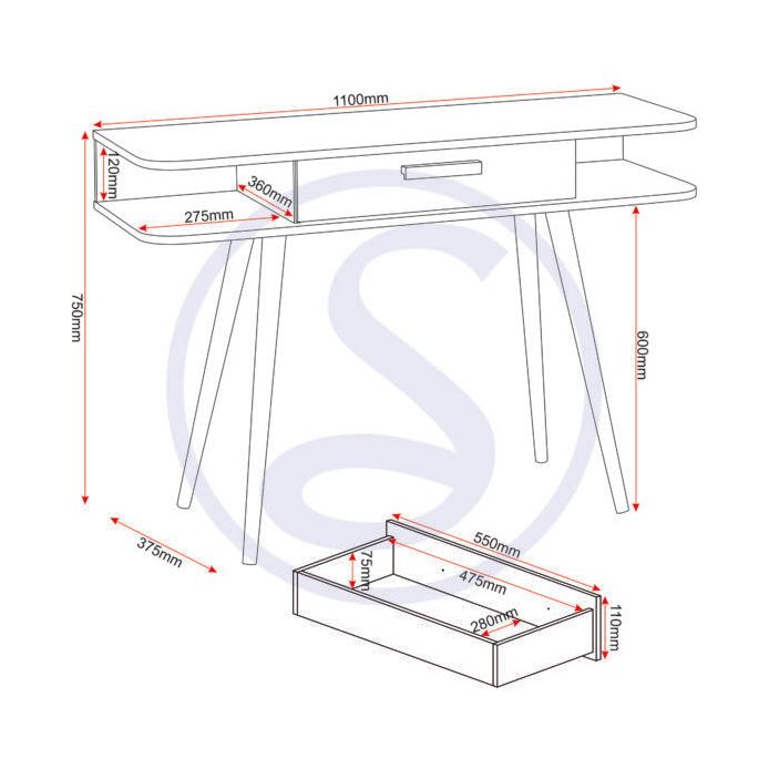 Saxton 1 Drawer Console Table